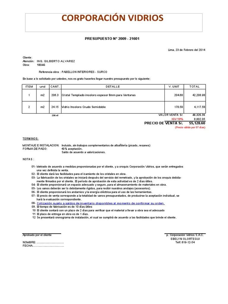 Presupuesto de Vidrios: Guía Completa de Costos y Cálculo de Pesos - Cómo calcular el valor de un vidrio presupuesto vidrios - Cómo calcular el valor de un vidrio