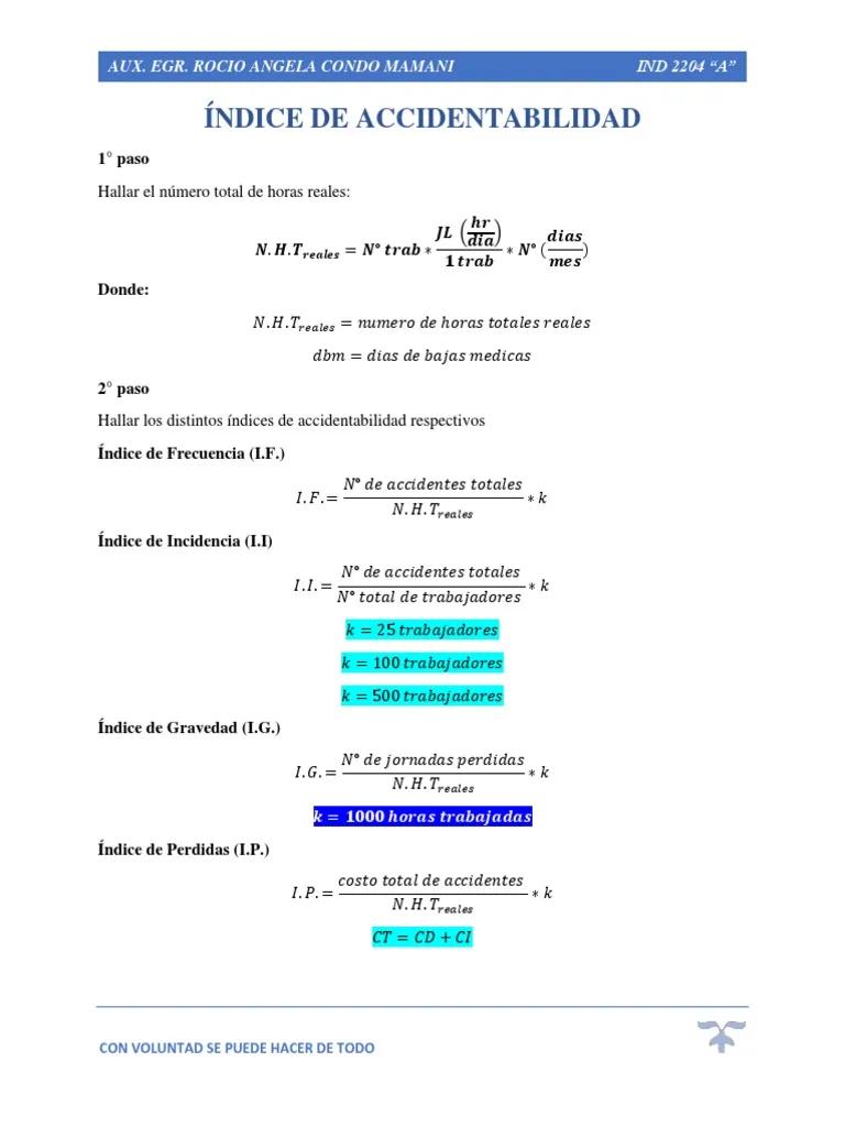 calcular indice de incidencia accidentes - Cómo se calcula la tasa de incidencia de accidentes