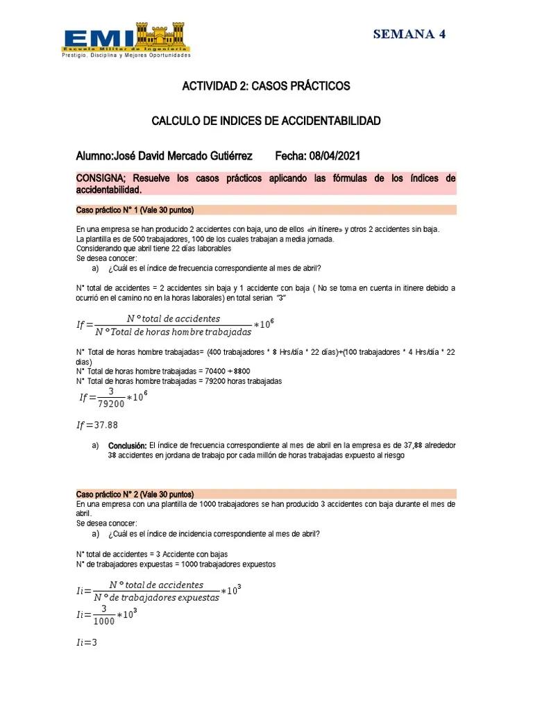 calcular indice de incidencia accidentes - Cómo se mide el índice de accidentabilidad