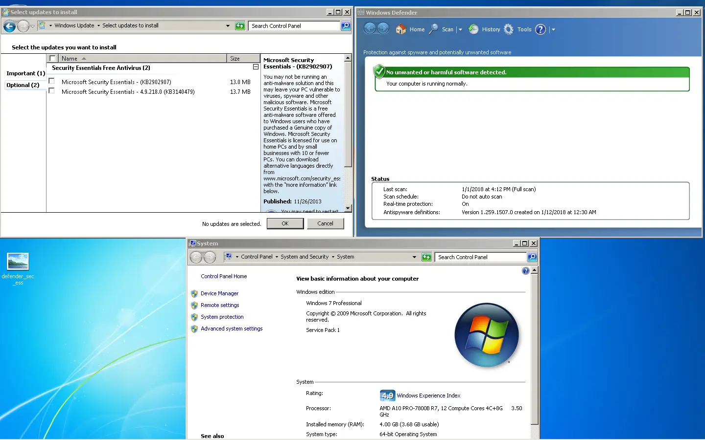 windows defender essentials security - Is Microsoft Security Essentials enough
